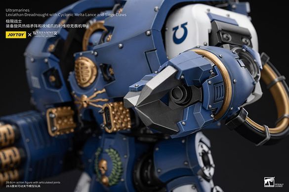 Колекційна фігура Левіафан Дредноут Ультрамаринів Warhammer: The Horus Heresy Ultramarines Leviathan Dreadnought with Cyclonic Melta Lance and Siege Claw 1/18