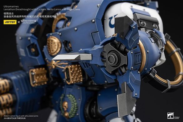 Колекційна фігура Левіафан Дредноут Ультрамаринів Warhammer: The Horus Heresy Ultramarines Leviathan Dreadnought with Cyclonic Melta Lance and Siege Claw 1/18