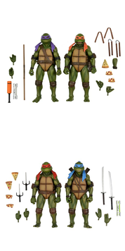 Комплект коллекционных фигур Черепашки-ниндзя NECA Teenage Mutant Ninja Turtles 2: Secret of the Ooze Leonardo, Donatello, Raphael, Michelangelo