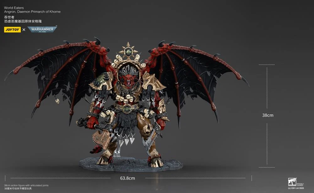 Коллекционная фигура Ангрон, Демон Примарх Кхорну Warhammer 40K World Eaters Angron, Daemon Primarch of Khorne 1/18