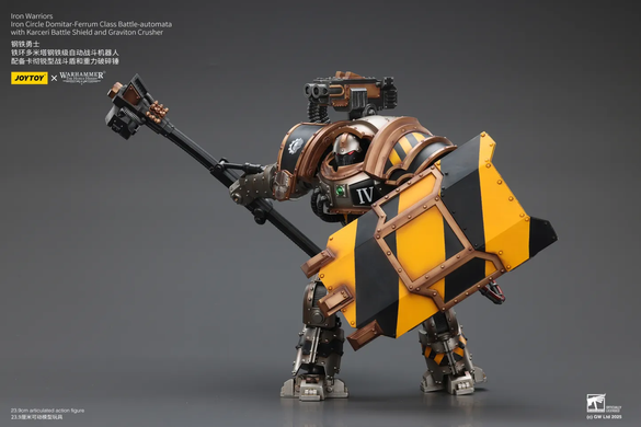 Коллекционная фигура Робот Железного Круга класа "Домитар-Феррум" Warhammer 40K Iron Warriors Iron Circle Domitar-Ferrum Class Battle-automata with Karceri Battle Shield and Graviton Crusher 1/18
