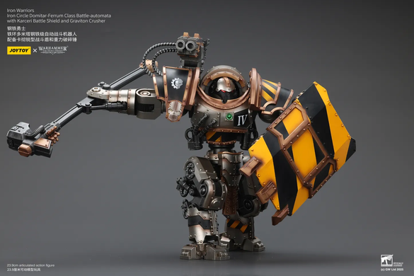Коллекционная фигура Робот Железного Круга класа "Домитар-Феррум" Warhammer 40K Iron Warriors Iron Circle Domitar-Ferrum Class Battle-automata with Karceri Battle Shield and Graviton Crusher 1/18