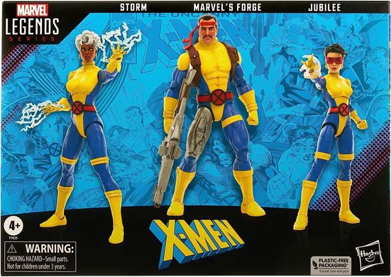 Комплект колекційних фігур Шторм, Фордж та Джубілі X-Men 60th Marvel Legends Forge, Storm & Jubilee 3-Pack