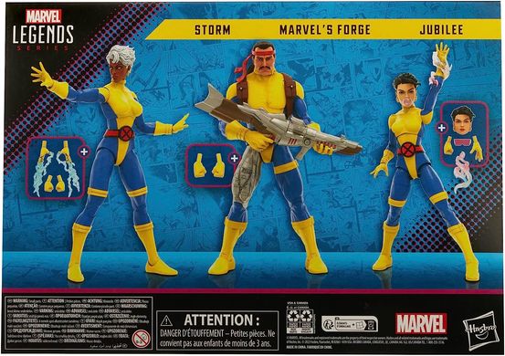 Комплект коллекционных фигур Шторм, Фордж и Джубили X-Men 60th Marvel Legends Forge, Storm & Jubilee 3-Pack