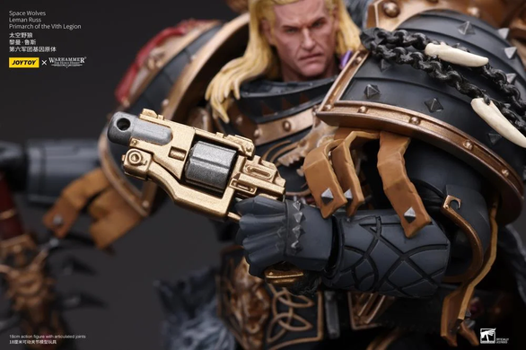 Коллекционная фигура Примаръ Легиона Космический Волков Леман Русс Warhammer: The Horus Heresy Space Wolves Leman Russ, Primarch of the VIth Legion 1/18