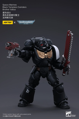Комплект коллекционных фигур Моторазведчик Темных Храмовников Warhammer 40k Black Templars Assault Intercessor Outriders Brother Valtus 1/18