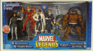 Комплект коллекционных фигур Фантастическая Четверка Marvel Legends ToyBiz FANTASTIC 4 ( 2004 )