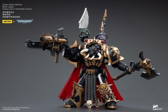 Коллекционная фигура Лорд Хаоса Чорного Легиона в броне терминатора Warhammer 40K Chaos Space Marines Black Legion Chaos Lord in Terminator Armor 1/18