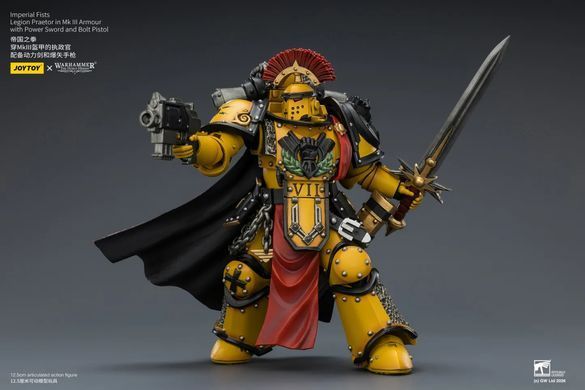 Колекційна фігура Претор Імперських Кулаків у броні MK III Warhammer: The Horus Heresy Imperial Fists Legion Praetor in Mk III Armour 1/18