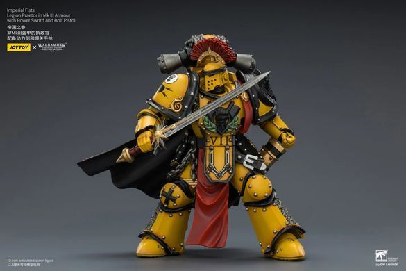 Колекційна фігура Претор Імперських Кулаків у броні MK III Warhammer: The Horus Heresy Imperial Fists Legion Praetor in Mk III Armour 1/18