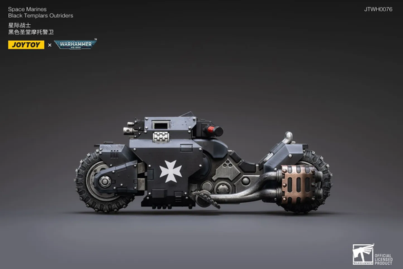 Комплект коллекционных фигур Моторазведчик Темных Храмовников Warhammer 40k Black Templars Assault Intercessor Outriders Brother Valtus 1/18
