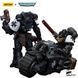 Комплект коллекционных фигур Моторазведчик Темных Храмовников Warhammer 40k Black Templars Assault Intercessor Outriders Brother Valtus 1/18