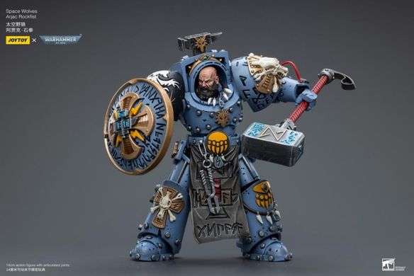 Колекційна фігура Арьяк Рокфіст Warhammer 40K Space Wolves Arjac Rockfist 1/18  JoyToy