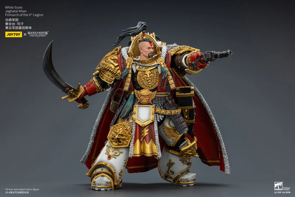 Колекційна фігура Джагатай Хан Warhammer: The Horus Heresy White Scars Jaghatai Khan, Primarch of the Vth Legion 1/18