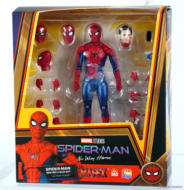 Коллекционная фигура Человек-паук Spider-Man: No Way Home MAFEX No.262 Spider-Man (New Red & Blue Suit)