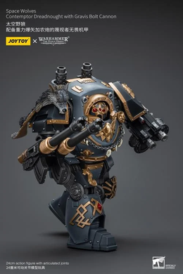 Колекційна фігура Дредноут Космічних Вовків Warhammer: The Horus Heresy Space Wolves Contemptor Dreadnought with Gravis Bolt Cannon 1/18