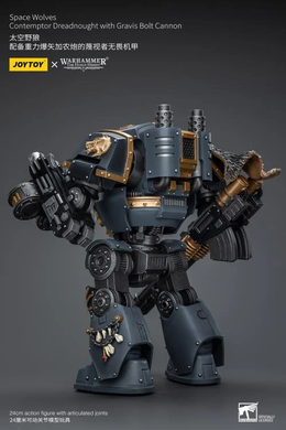 Коллекционная фигура Дрэдноут Космических Волков Warhammer: The Horus Heresy Space Wolves Contemptor Dreadnought with Gravis Bolt Cannon 1/18