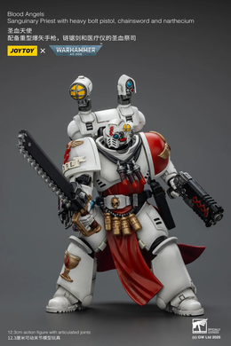Коллекционная фигура Сангвинарный Жрец Кровавых Ангелов Warhammer 40K Blood Angels Sanguinary Priest with heavy bolt pistol, chainsword and narthecium