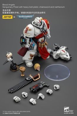 Коллекционная фигура Сангвинарный Жрец Кровавых Ангелов Warhammer 40K Blood Angels Sanguinary Priest with heavy bolt pistol, chainsword and narthecium
