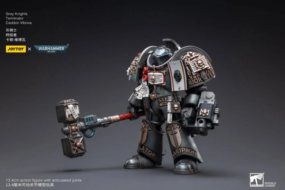 Колекційна фігура Дреднайт Сірих Лицарів з пілотом Warhammer 40K Grey Knights Nemesis Dreadknight with Terminator Caddon Vibova 1/18