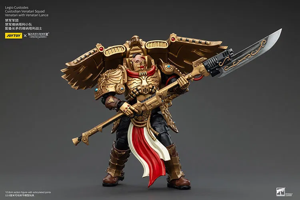 Коллекционная фигура Легио Кустодес Венатари с копьем Warhammer: The Horus Heresy Legio Custodes Custodian Venetari Squad Venetari with Venetari Lance 1/18