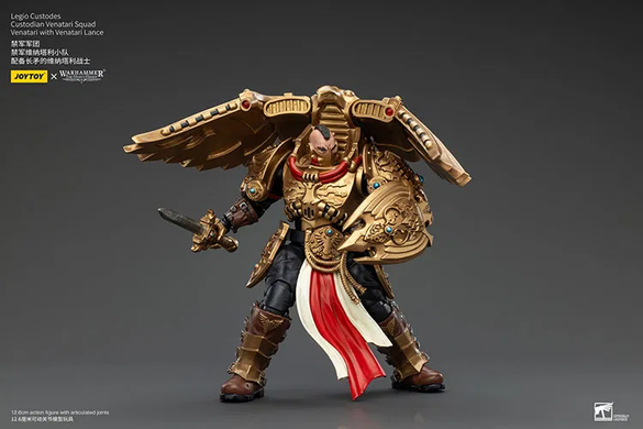 Коллекционная фигура Легио Кустодес Венатари с копьем Warhammer: The Horus Heresy Legio Custodes Custodian Venetari Squad Venetari with Venetari Lance 1/18