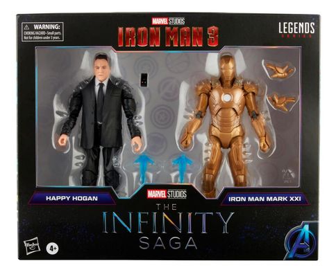 Колекційний комплект фігур Залізна Людина та Хеппі Iron Man 3 Marvel Legends The Infinity Saga Happy & Iron Man Mark XXI Two-Pack Exclusive