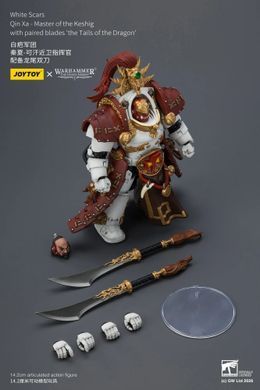 Колекційна фігура Цинь Са, Магістр Кешика Warhammer: The Horus Heresy White Scars Qin Xa Master of the Keshig with The Tails of the Dragon Blades 1/18
