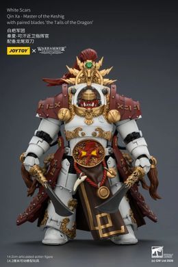 Колекційна фігура Цинь Са, Магістр Кешика Warhammer: The Horus Heresy White Scars Qin Xa Master of the Keshig with The Tails of the Dragon Blades 1/18