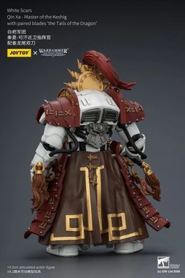 Колекційна фігура Цинь Са, Магістр Кешика Warhammer: The Horus Heresy White Scars Qin Xa Master of the Keshig with The Tails of the Dragon Blades 1/18