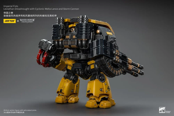 Коллекционная фигура Лефиафан Дредноут Имперских Кулаков Warhammer: The Horus Heresy Imperial Fists Leviathan Dreadnought with Cyclonic Melta Lance and Storm Cannon 1/18