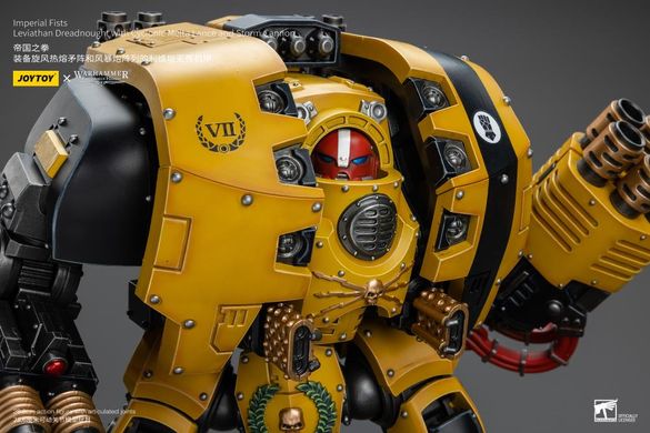 Колекційна фігура Левіафан Дредноут Імперських Кулаків Warhammer: The Horus Heresy Imperial Fists Leviathan Dreadnought with Cyclonic Melta Lance and Storm Cannon 1/18