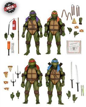 Комплект коллекционных фигур Черепашки-ніндзя NECA Teenage Mutant Ninja Turtles 2: Secret of the Ooze Leonardo, Donatello, Raphael, Michelangelo 4 Pack Exclusive