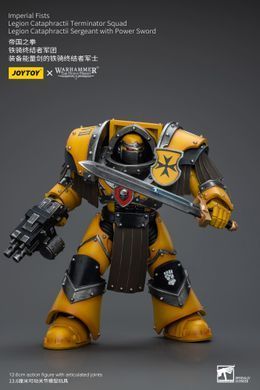 Коллекционная фигура Сержант Имперских Кулаков в броне Катафракт Warhammer: The Horus Heresy Imperial Fists Legion Cataphractii Terminator Squad Legion Cataphractii Sergeant with Power Sword 1/18
