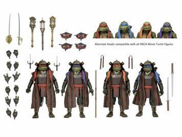 Комплект коллекционных фигур Черепашнки-нинздя 3 SDCC 2023 Neca Teenage Mutant Ninja Turtles 3 Samurai Turtles 4-Pack