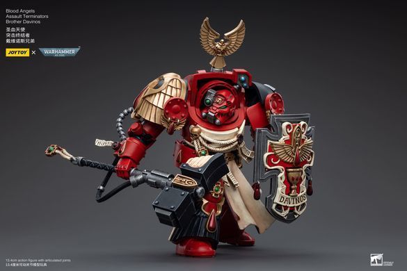 Коллекционная фигура Штурмовик Кровавых Ангелов в броне Терминатора Warhammer 40K Blood Angels Assault Terminators Brother Davinos 1/18