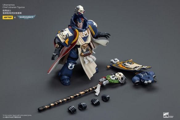 Коллекционная фигура Верховный Библиарий Ультрамаринов Warhammer 40K Ultramarines Chief Librarian Tigurius 1/18 JoyToy