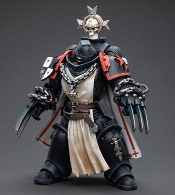 Коллекционная фигура Warhammer 40K Black Templars Primaris Sword Brethren Alberic 1/18 JoyToy