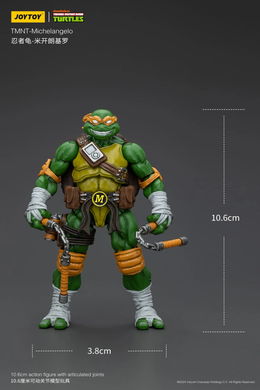 Колекційна фігура Мікеланджело Черепашки-ніндзя JoyToy 1/18 Teenage Mutant Ninja Turtles TMNT Michelangelo