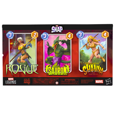 Комплект коллекционных фигур Саурон, Роуг и Шанна Marvel Legends Series Gamerverse Marvel SNAP Savage Land 3-Pack