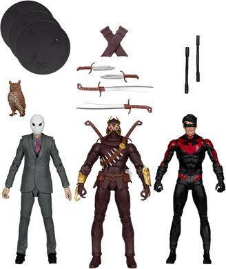 Комплект колекційних фігур Найтвінг, Талон та Сова McFarlane DC Multiverse Nightwing vs Talon & Owl Gold Label 3-pack