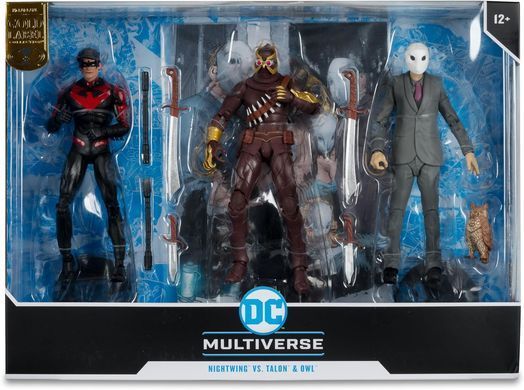 Комплект колекційних фігур Найтвінг, Талон та Сова McFarlane DC Multiverse Nightwing vs Talon & Owl Gold Label 3-pack