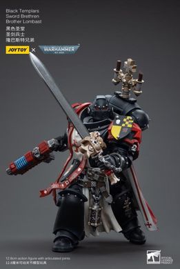 Колекційна фігура Темний Храмовник Warhammer 40k Black Templars Sword Brethren Brother Lombast 1/18 JoyToy