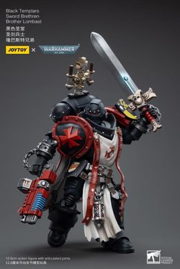 Колекційна фігура Темний Храмовник Warhammer 40k Black Templars Sword Brethren Brother Lombast 1/18 JoyToy