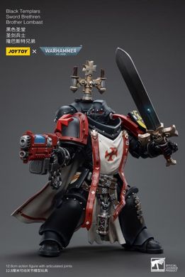 Колекційна фігура Темний Храмовник Warhammer 40k Black Templars Sword Brethren Brother Lombast 1/18 JoyToy