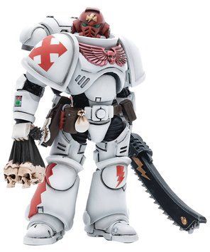 Коллекционная фигура Сержант Белых Шрамов JoyToy 1/18 Warhammer 40K White Scars Assault lntercessor Sergeant Tsendbaatar
