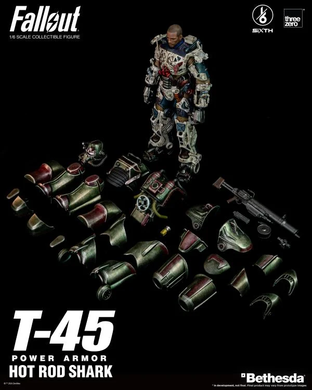 Коллекционная фигура Силовая броня Т-45 Fallout SiXTH T-45 Power Armor (Hot Rod Shark) 1/6