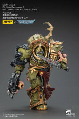 Колекційна фігура Блайтлорд Термінатор Гвардії смерті (вер. 3) Warhammer 40,000 Death Guard Blightlord Terminator (Ver. 3) with Combi-bolter and Bubotic Blade 1/18