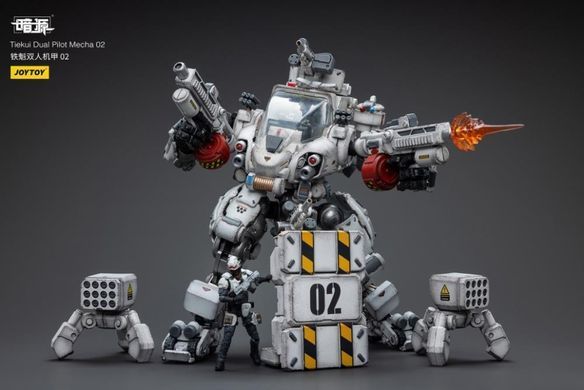 Колекційна фігура Білий Меха з 2 пілотами Dark Source Tiekui Dual Pilot Mecha (Ver. 2) 1/25 Scale Mecha Figure Set JoyToy