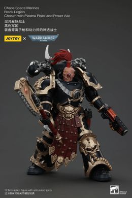 Колекційна фігура Обранний Темного Легіону Хаосу Warhammer 40K Chaos Space Marines Black Legion Chosen with Plasma Pistol and Power Axe 1/18